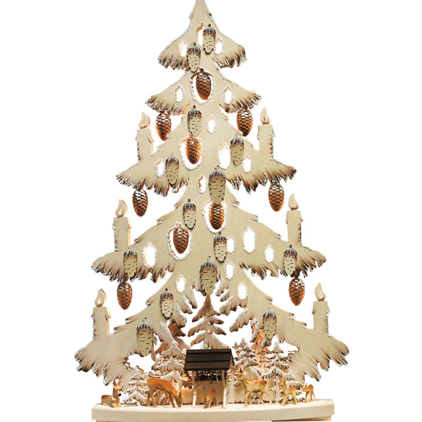 Schwibbogen "Tree Deer On The Manger", 230V With Usb A Port