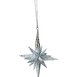 Star With Glitter, Silver, 12 Cm