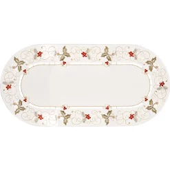 Table Runner "Christmas Rose White" 25X58Cm