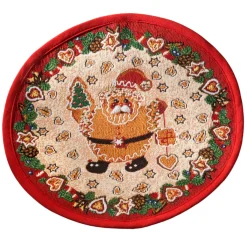 Tablecloth "Gingerbread" With Santa R 12.6 Inch