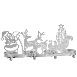 Tealight Holder "Reindeer Sleigh", Silver