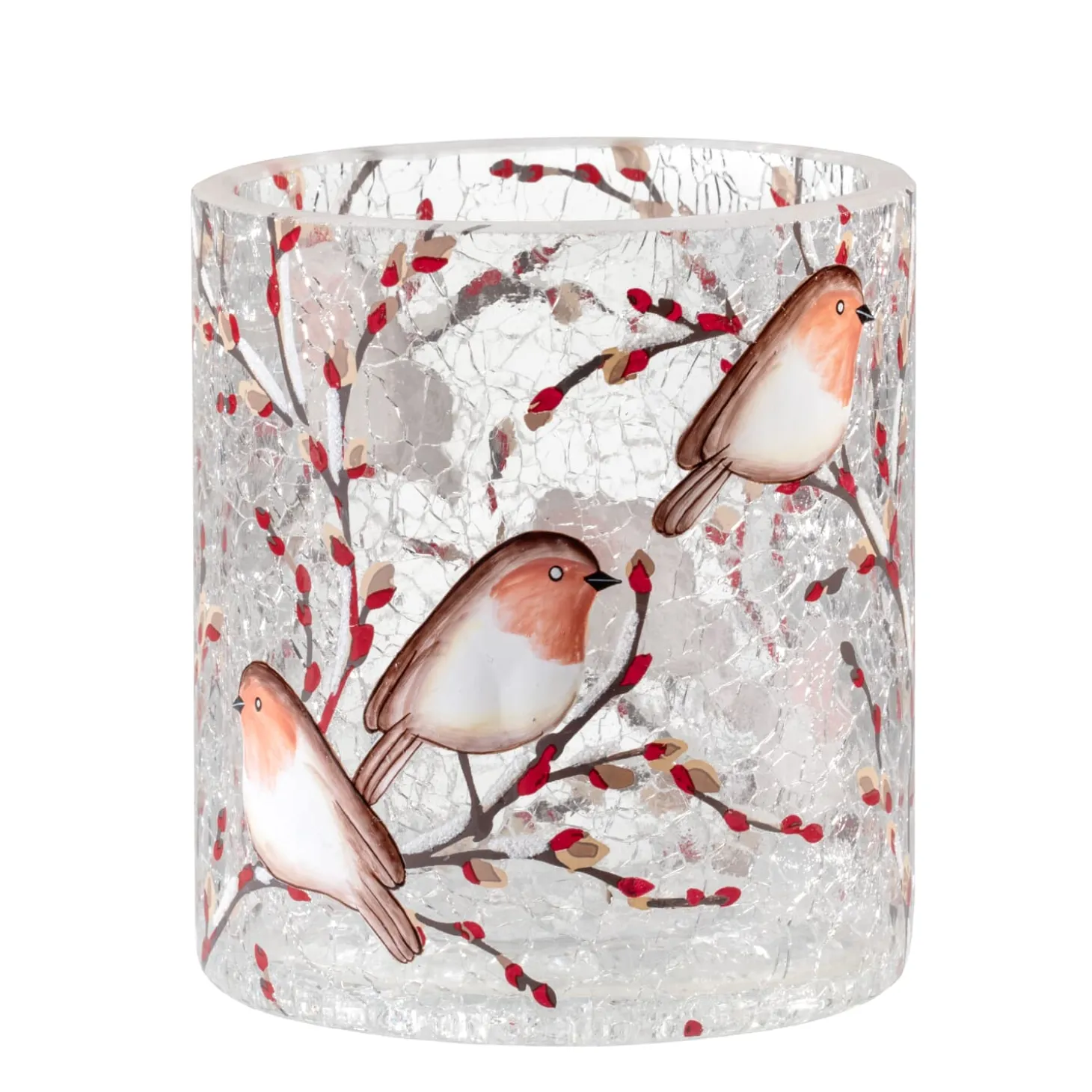 Tealight Holder "Robin Family", 10 Cm
