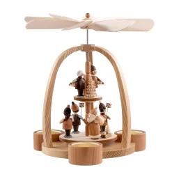 Tealight Pyramid "Santa Claus With Children"