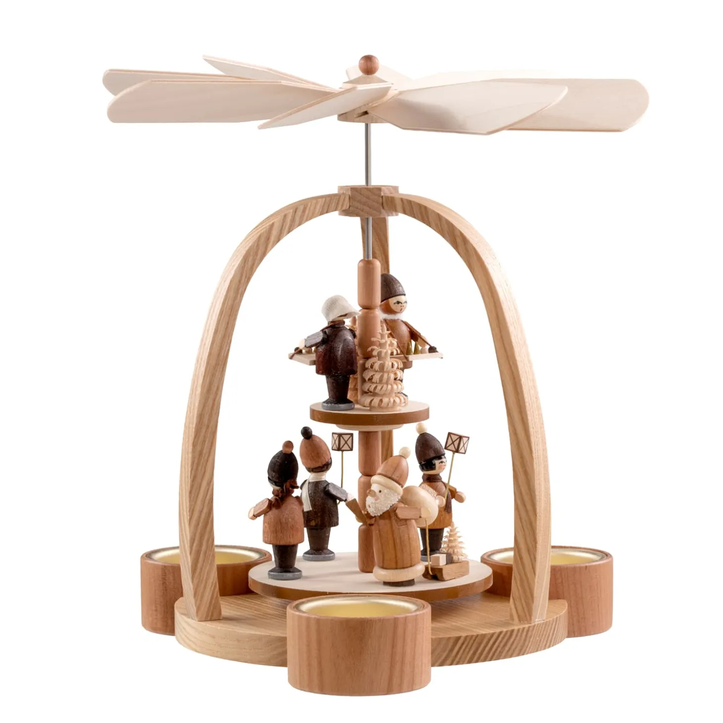 Tealight Pyramid "Santa Claus With Children"