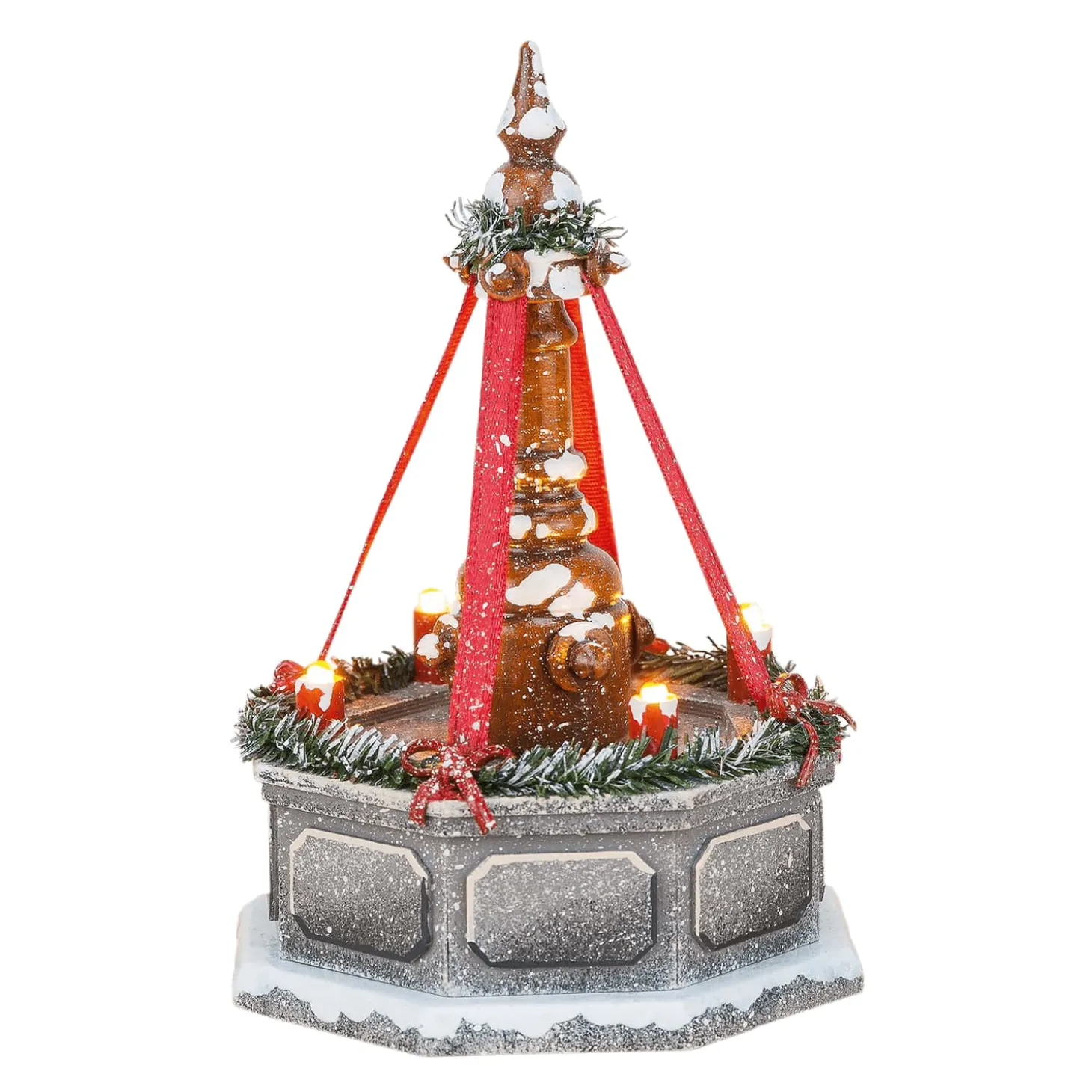 Winter Children City Fountain, Electric Lighting